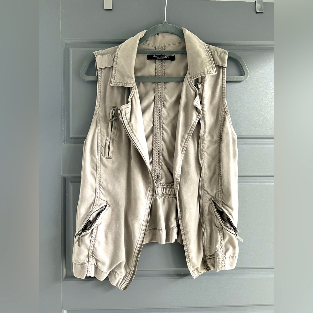 MAX Jeans Utility Vest Gray Sz Small